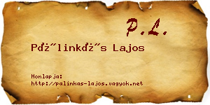 Pálinkás Lajos névjegykártya